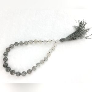 Ombré grey quartz mala, gray mala, meditation mala, yoga jewelry, prayer…